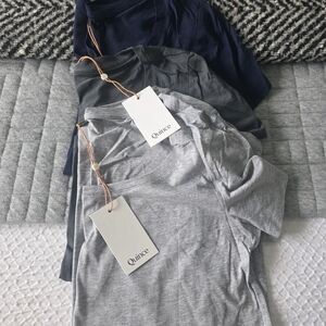 NWT Three Quince T-Shirt Set in Gray and Blue and Dark Grey
